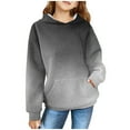 thumbnail image 1 of Dezsed Kids Hoodies Fall Long Sleeve Pullover Sweatshirt Clearance Girls Half Zip Crewneck Sweatshirt Long Sleeve Pullover Tops Kids Fleece Sweatshirts for 5-6 Years Gray, 1 of 4