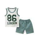 thumbnail image 1 of Dezsed Kids Toddler Boy Clothes Outfits Clearance 2Pcs Baby Summer Short Set Cute Printed Round Neck Sleeveless T-Shirts Tank Tops Shorts Set Green 9-18 Months, 1 of 3