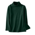 thumbnail image 1 of Dezsed Kids Turtleneck Tshirt Cotton Long Sleeve Shirt Unisex Boys Girls Tees Tops Solid Color Cotton Spring Clothes 11-12 Years Green, 1 of 4