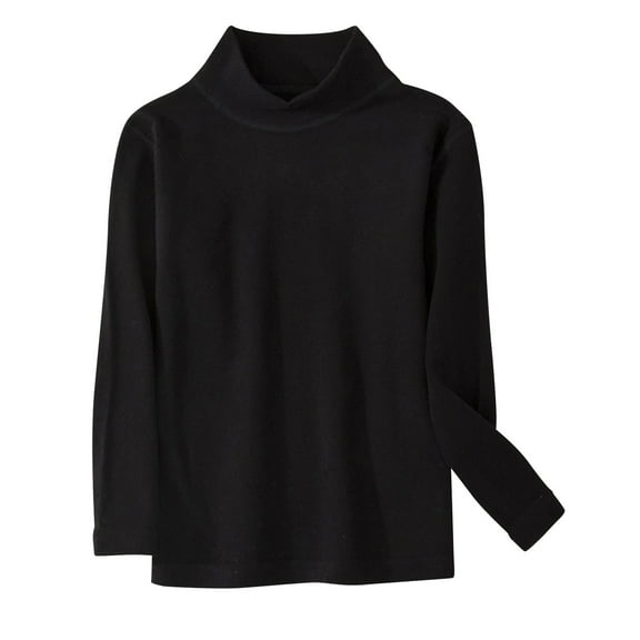Dezsed Kids Turtleneck Tshirt Cotton Long Sleeve Shirt Unisex Boys Girls Tees Tops Solid Color Cotton Spring Clothes 3-4 Years Black
