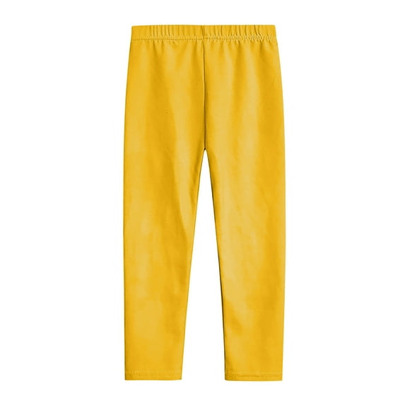 Dezsed Leggings for Girls Soft Comfortable Leggings for Kids Toddler Stretchy Tights Pants for Kids Pull on Multipack for 3-4 Years Yellow