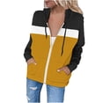 thumbnail image 1 of Dezsed Lightweight Thin Zip-Up Hoodie Jacket for Women on Clearance Womens Comfy Zip Up Long Sleeve Hoodies Jackets Casual Drawstring Hooded Sweatshirt Coat Yellow XXL, 1 of 5