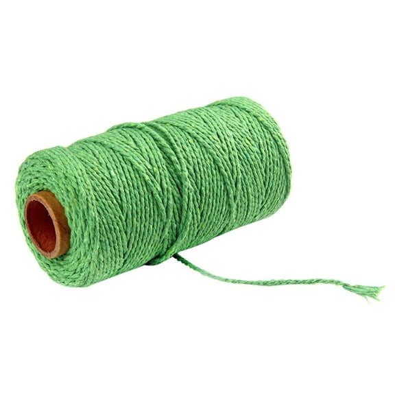 Hvmvliv Linen Rope 100m Long Cotton Twines for Arts & Crafts, 1 Piece Green