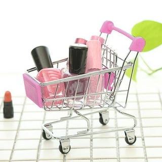 Taotenish Mini Shopping Cart Miniature Supermarket Handcart Shopping Utility Cart Storage Toy for Kids - Yellow