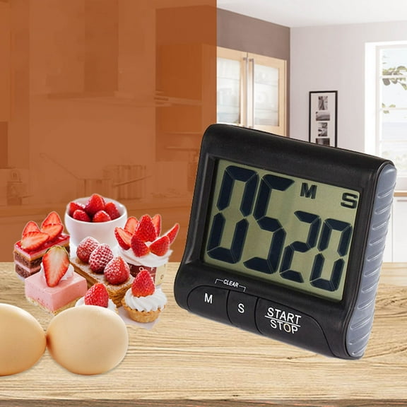 Dezsed Magnet Digital Kitchen Count Down Counter Timer Beeping Alarm Clock on Black