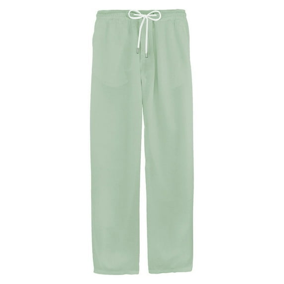 Dezsed Men Scrub Pant Drawstring Men's Summer New Style And Fashionable Solid Cotton And Linen Trousers Green L