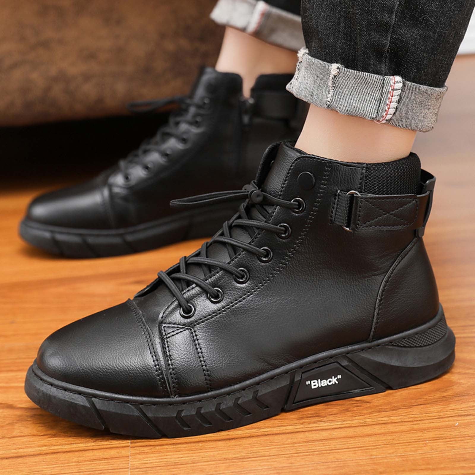 Dezsed Men's Ankle Boots Fashion Retro Workwear Zipper Handsome