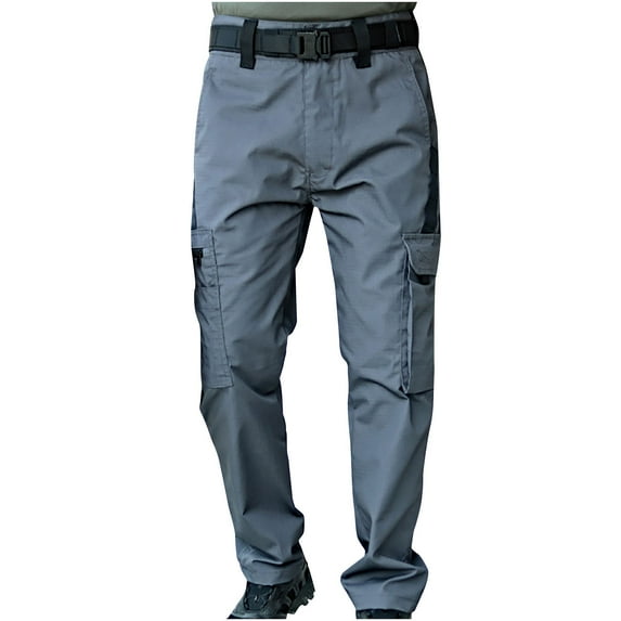 Dezsed Men's Outdoor Cargo Work Pants Pocket Water Ripstop Hiking Pants Lightweight Cargo Fishing Military Pants Gray XXL
