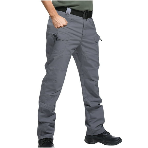 Dezsed Men's Outdoor Hiking Pants Clearance Men's Pants Multiple Pockets Cargo Trousers Work Wear Combat Cargo Pocket Gray XXL
