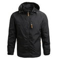 thumbnail image 1 of Dezsed Men's Rain Jacket Lightweight Waterproof Raincoat Men's Thin Jacket Casual Sports Windbreaker Hooded Jacket Black XL, 1 of 5