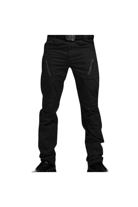Men's Ripstop Cargo Work Pant Men's Pants Multiple Pockets Cargo Trousers Work Wear Cargo Pocket Black XXL