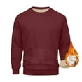 thumbnail image 1 of Dezsed Men's Sherpa Lined Sweatshirts Fleece Pullover Basic Tops Long Sleeve Warm Crewneck Winter Sweatshirt Wine XL, 1 of 7