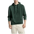 thumbnail image 1 of Dezsed Men's Sport Hoodie Solid Color Pockets Long Sleeve Fleece Comfortable Pullover Sweatshirt for Men Army Green L, 1 of 6