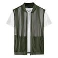 thumbnail image 1 of Dezsed Men's Summer Casual Lightweight Breathable Mesh Cycling Travel Zip Vest Outdoor Work Fishing Sleeveless Jacket Army Green 2XL, 1 of 8