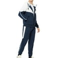 thumbnail image 1 of Dezsed Men's Tracksuits Sweat Suit Long Sleeve Jogging Suits Full Zip Hoodies and Pants 2 Piece Outfit with Pockets Navy S on Clearance, 1 of 5