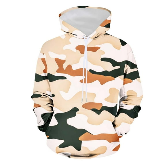 Dezsed Men's and Women's Novelty Hoodies Oversized Sweatshirts Fashion Digital Print Pullover Hooded Sweatshirts Khaki XL Clearance Items