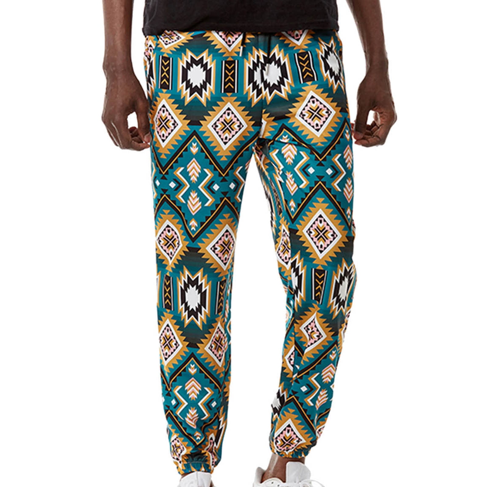 Dezsed Mens Boho Joggers Pants Clearance Men Casual Fashion Mid