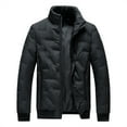 thumbnail image 1 of Dezsed Mens Winter Coats Clearance Men Casual Fashion Solid Padded Thermal Cotton Coat Zipper Stand Collar Coat Coat Black XXXXXL, 1 of 4