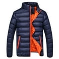 thumbnail image 1 of Dezsed Mens Winter Coats Men Winter Warm Slim Fit Thick Bubble Coat Casual Jacket Outerwear Dark Blue XXXXL, 1 of 9