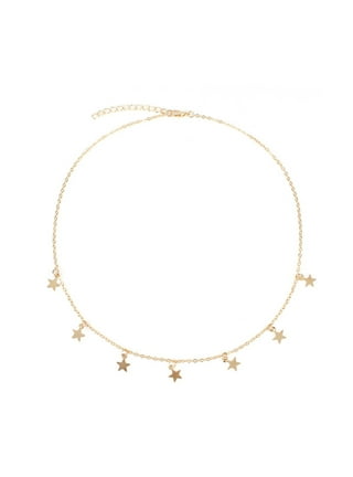 Pompotops Delicate Star Choker Necklaces Boho Gold Chain Tiny Star Choker  Necklace Tassel Necklaces Birthday Anniversary Jewelry Gift for Women Girls