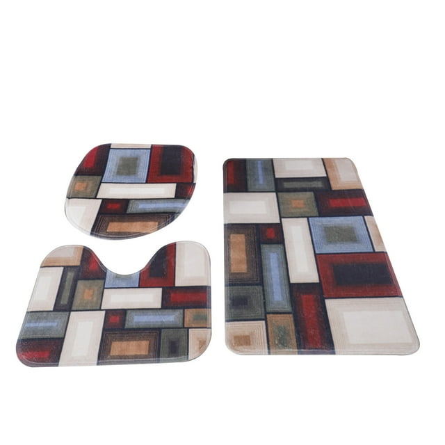 Dezsed New 3Pc Bathroom Rugs Sets Clearance Toilet Mat 3 Piece, Super