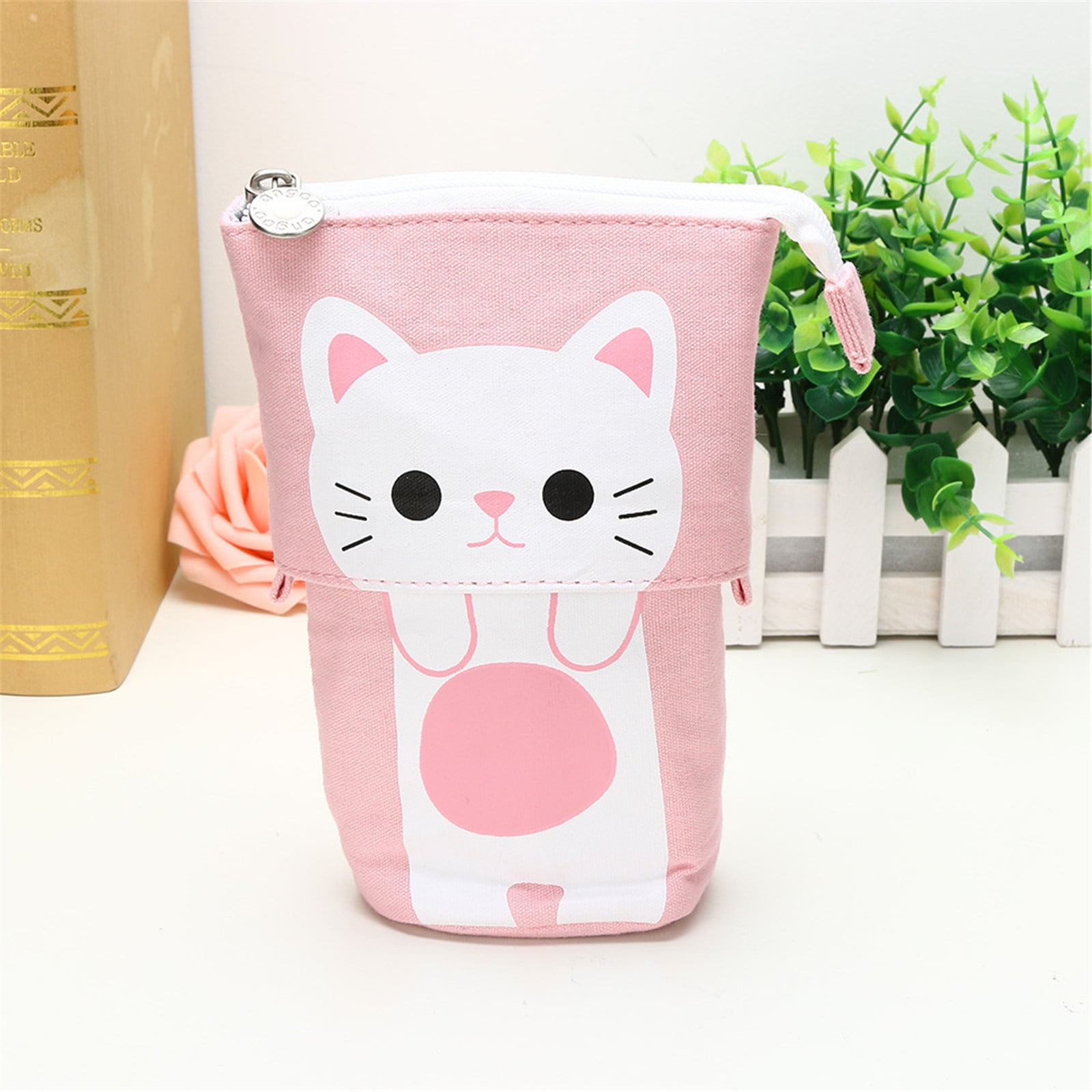 Cartoon Plush Cat Pencil Case Storage Pencil Bag Cute Soft - Temu