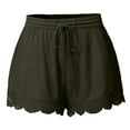 thumbnail image 1 of Dezsed Plus Size Womens Drawstrings Shorts Casual Loose Wide Leg Athletic Shorts Workout Shorts Comfy Elastic Waist Summer Shorts Pants with Pockets Army Green XXL, 1 of 5