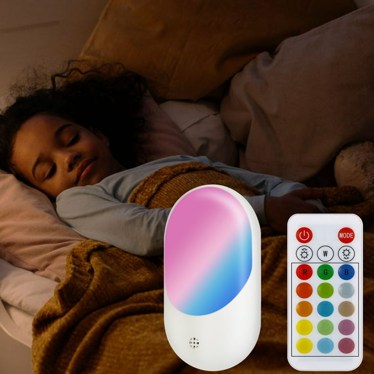 Dezsed RGB Dazzling Intelligent Ambient Light Color Changing LED Night Light Plug in Wall Dusk to Sensor for Outdoor Indoor Party Festivals On