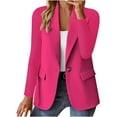 thumbnail image 1 of Dezsed Retro Notch Lapel One Button Casual Blazer Clearance Women's Fashion Solid Button Suit Coat Long Sleeve Hatless Casual Coat/Jacket HotPink XL, 1 of 5