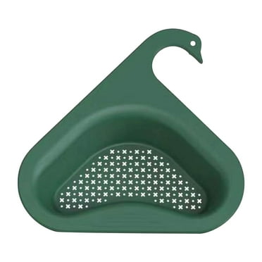 Dezsed Sink Basket, Corner Kitchen Sink Strainer Basket, Kitchen Triangular Sink Filter Multifunctional Shelf Green