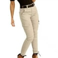 thumbnail image 1 of Dezsed Skinny Pants for Women Stretch Slim Leg High Waist Pull on Pants with Pockets Casual Pencil Trousers for Work Beige XL, 1 of 5