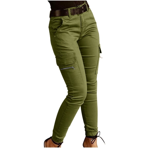 Dezsed Skinny Pants for Women Stretch Slim Leg High Waist Pull on Pants with Pockets Casual Pencil Trousers for Work Mint Green S
