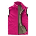 thumbnail image 1 of Dezsed Sleeveless Fleece Jacket Women Women's Fashion Casual Solid Color Pocket Style Fleece Warm Jacket Hot Pink S, 1 of 8