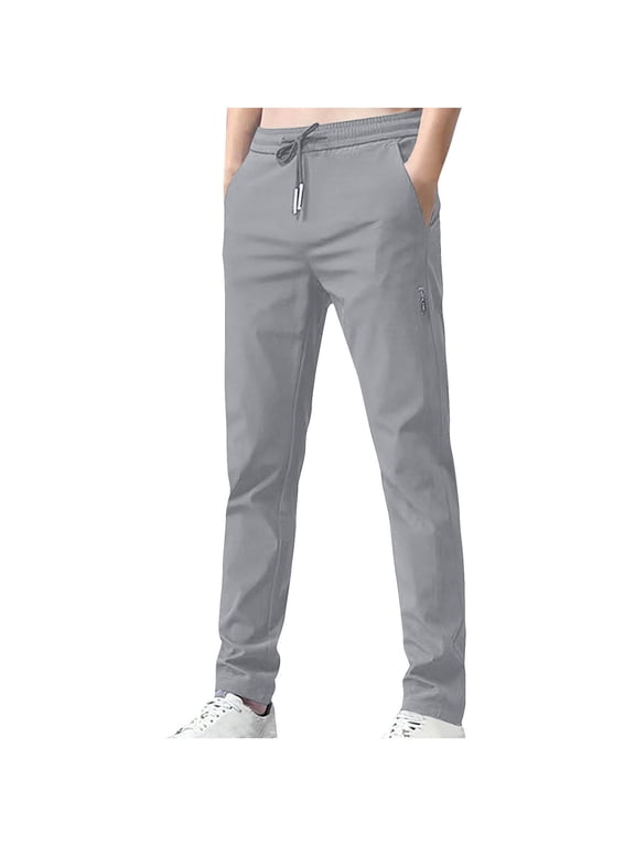 Slim Stretch Golf Pants Men Summer Quick Dry Lightweight Comfort Casual Pants Classic Trousers with Pockets Mint Green XXL