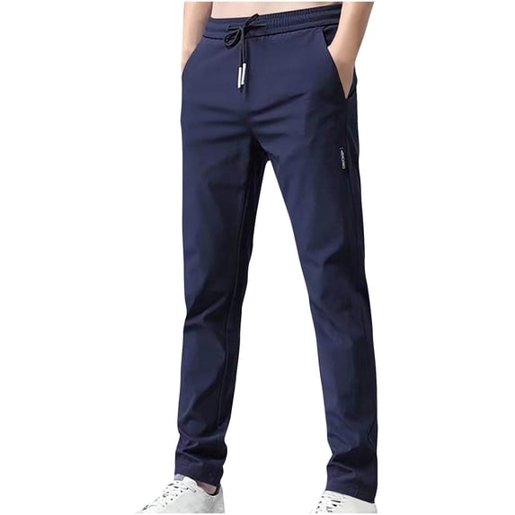Dezsed Slim Stretch Golf Pants Men Summer Quick Dry Lightweight Comfort Casual Pants Classic Trousers with Pockets Navy XXXXL