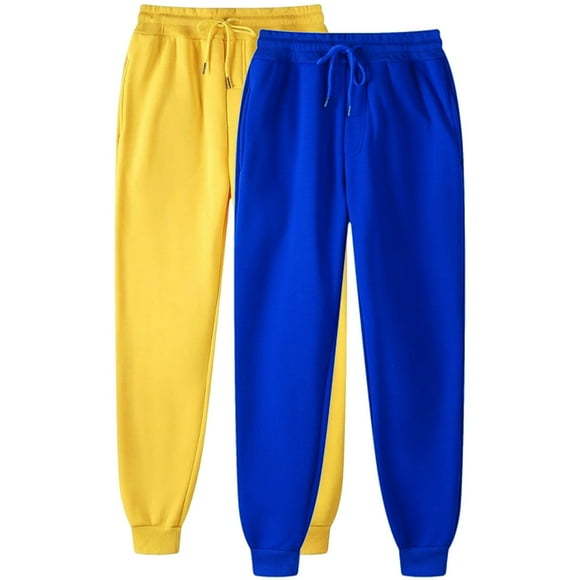 Dezsed Sweatpants for Men 2 Pack Fleece Active Athletic Workout Jogger Sweatpants Men's Running Jogging Pants with Pockets Blue XXL