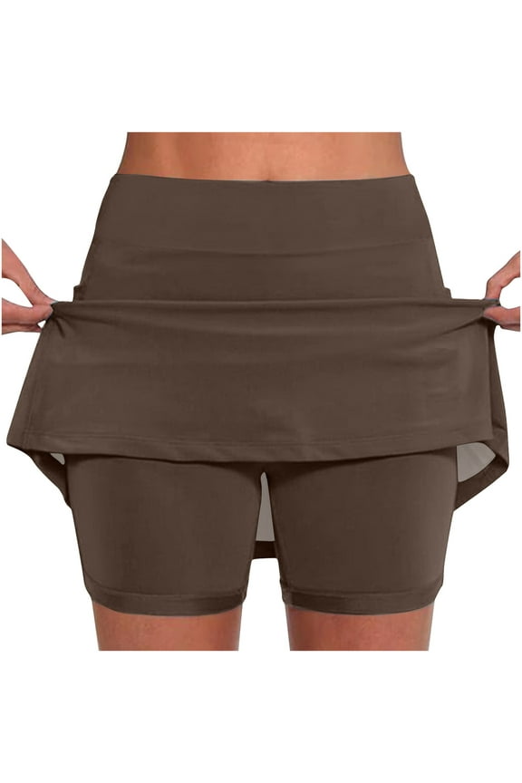 Tennis Skirts for Women High Waisted Golf Athletic Activewear Skorts Mini Summer Workout Running Shorts Bronze XXL