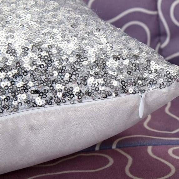 Dezsed Throw Pillows Covers Clearance Solid Color Glitter Sequins Throw Pillow Case Cafe Home Decor Cushion Covers Silver