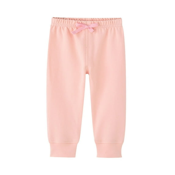 Dezsed Toddler Baby Boy Girl Cotton Pants Elastic Waist Casual Trousers Spring Summer Fall Winter Long Pants 6 Months Pink