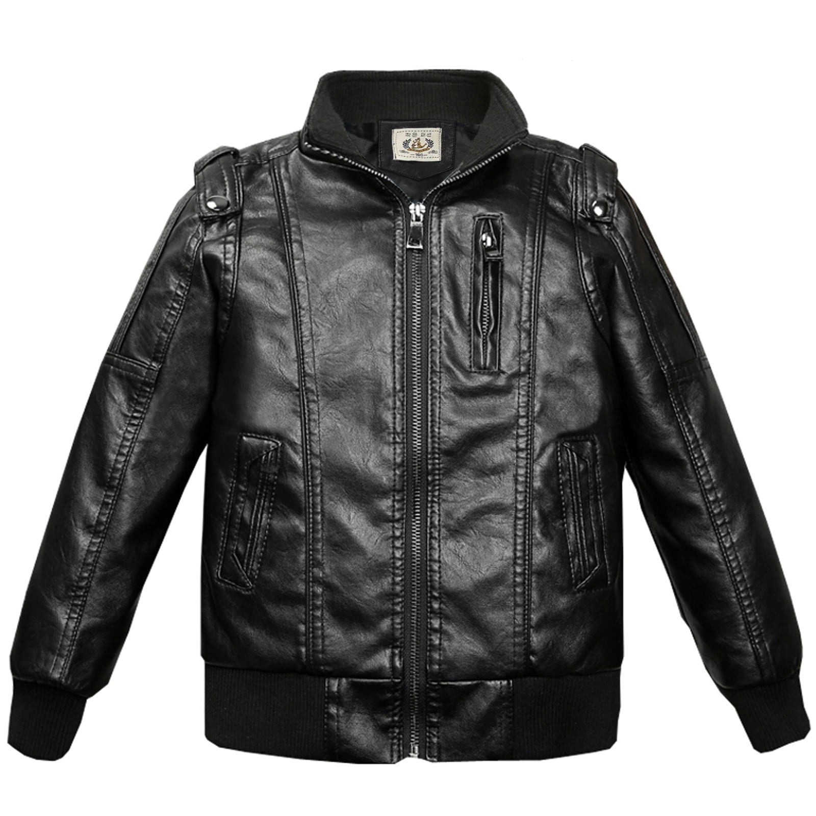 Dezsed Toddler Baby Boy Motorcycle Faux Leather Jackets Coat Clearance  Fashion Kids Coat Baby Boys Thick Coat Winter Motorcycle jacket 170 Black