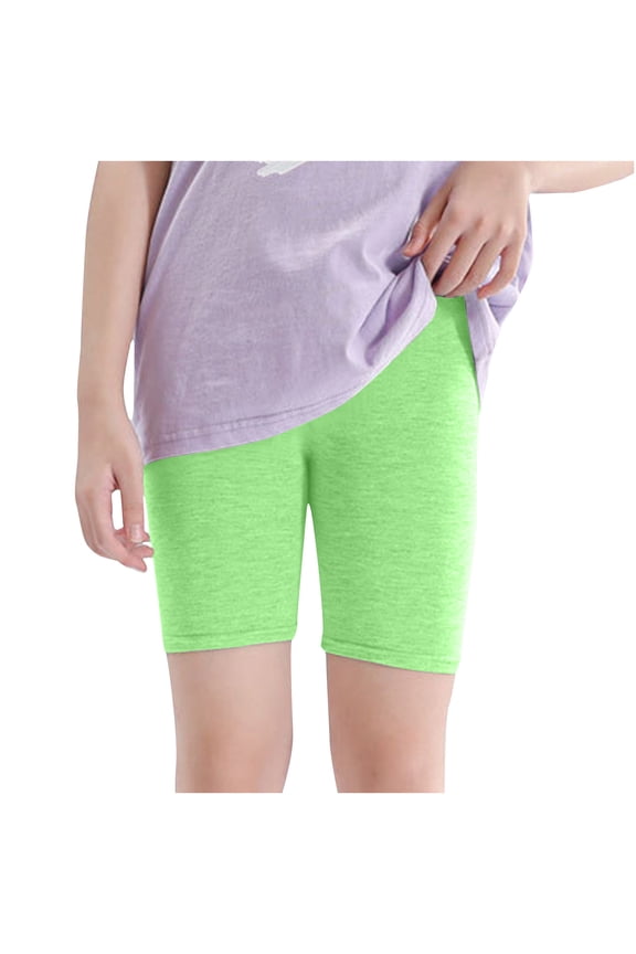 Toddler Baby Girls' Shorts Biker Cartwheel Dance Pull On Shorts Girls Summer Athletic Casual High Waisted Dance Shorts 8-9 Years Green