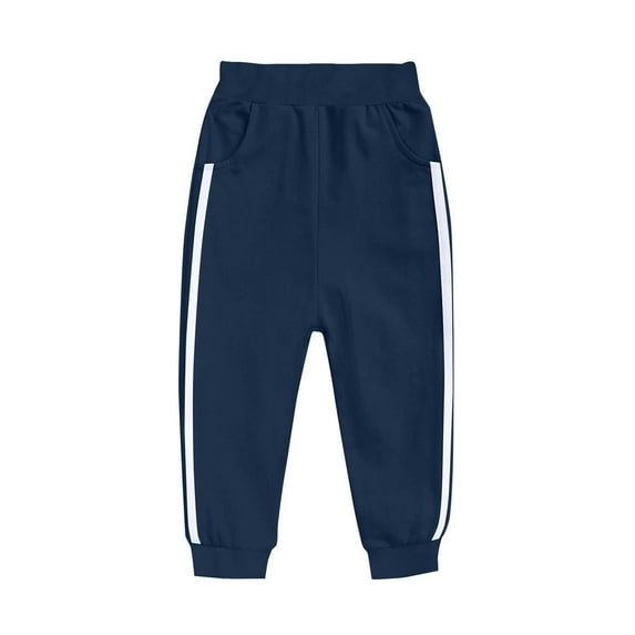 Dezsed Toddler Boy Girl Pull-On Sweatpants Cotton Drawstring Elastic Waist Sport Jogger Pants with Pocket 4-5 Years Navy