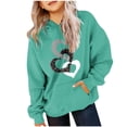 thumbnail image 1 of Dezsed Toddler Boys Girls Hoodies Valentine's Day Oversized Sweatshirts Children's Long Sleeved Printed Round Neck Hooded Sweatshirt for 5-6 Years Mint Green, 1 of 4
