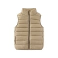 thumbnail image 1 of Dezsed Toddler Boys Girls Lightweight Water-Resistant Packable Puffer Vest Full Zip Outerwear Sleeveless Jackets 11-12 Years Khaki, 1 of 5