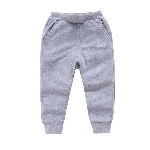 Dezsed Toddler Boys Girls Pull on Fleece Lined Sweatpants Lightweight Elastic Waist Jogger Pants Casual Trousers 3-4 Years Gray