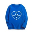 thumbnail image 1 of Dezsed Toddler Boys Girls Valentine Shirts Raglan Long Sleeve Tees Kids Love Heart Graphic Tops Cotton Pullover 9-10 Years Blue, 1 of 3