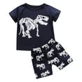 thumbnail image 1 of Dezsed Toddler Boys Outfits Cute Dinosaur Print Short-Sleeved T Shirt Shorts Clothes Set Boys Sets Clothing Loungewear 12M-8Y Summer Kids Clothes Boys, 1 of 7