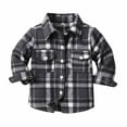 thumbnail image 1 of Dezsed Toddler Boys Plaid Shirt Shacket Jackets Kids Toddler Flannel Shirt Jacket Plaid Long Sleeve Shacket Baby Boys Girls Fall Shirt Coat Outwear Black 18-24 Months, 1 of 9