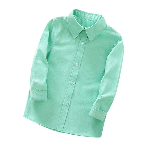Dezsed Toddler Boys Shirt Shacket Jackets Toddler Boys Fashion Long Sleeve Blouse Solid Color Gentleman's School Uniform Shirt Green 4-5 Years