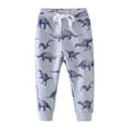 thumbnail image 1 of Dezsed Toddler Cotton Dinosaur Active Jogger Sweatpants with Pockets Kids Casual Athletic Pull-On Drawstring Jogger Pants for 3-4 Years Gray, 1 of 9